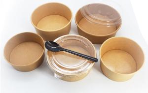 Quality Biodegradable Paper Salad Bowl Disposable Takeaway Lunch Box Salad Bowls wholesale