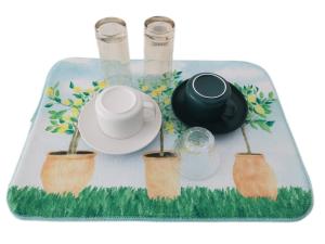 Quality Floral Printing 16x24inch Decorative Microfiber Dish Drying Mat wholesale