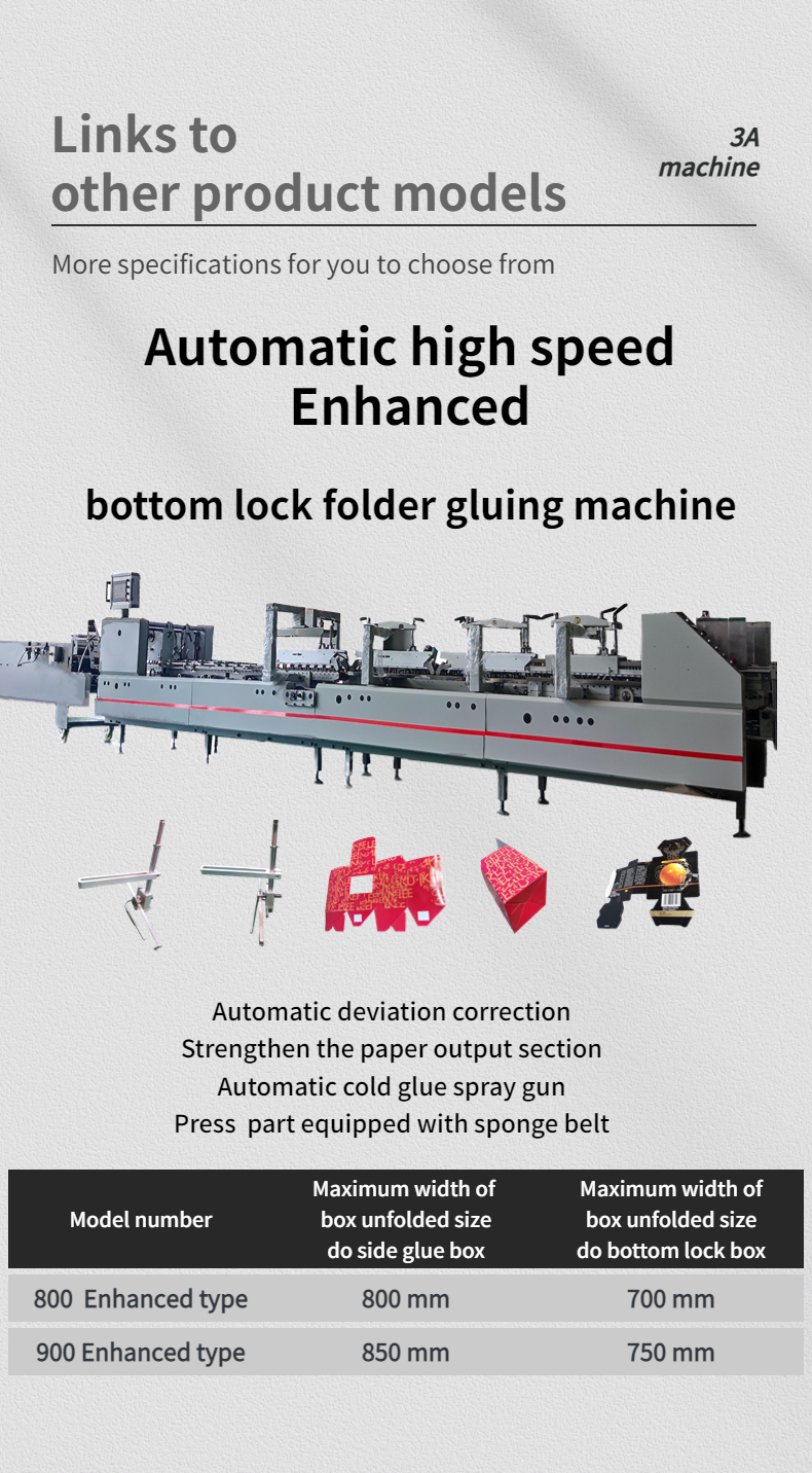 CQT900YG-2 Pre-Folded Bottom Lock Packaging Box Making Machine for High Productivity