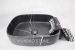 Thick Colid Stone Sink Basin Beautiful Nero Marquina Black Natural Ston