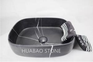 Quality Thick Colid Stone Sink Basin Beautiful Nero Marquina Black Natural Ston wholesale