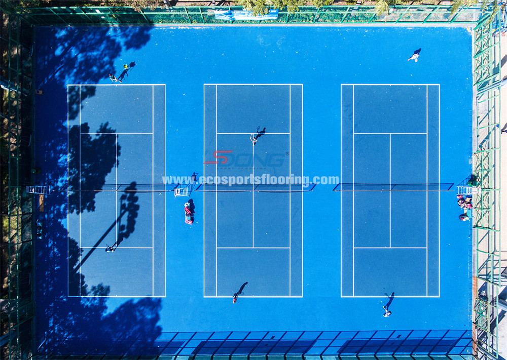 Portable Silicon PU Sports Flooring 5mm To 14mm Thick For Badminton Court