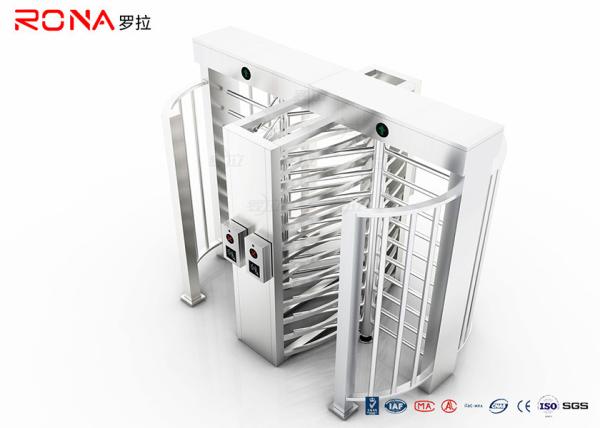 Pedestrian Access Control Full Height Turnstile Integrated RFID Finger Print