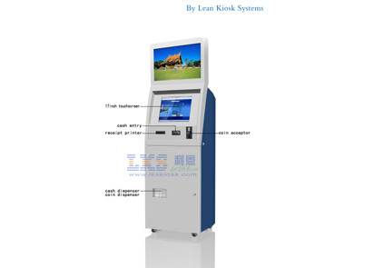 Rugged Multiple Payment Interactive Information Kiosk With Bundle Cash Acceptor