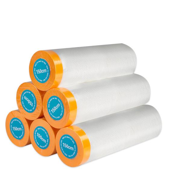 Pre Taped Blue Roll PE Masking Film For Protect Surfaces During Painting Pre