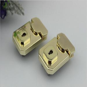 Quality Wholesale zinc alloy hardware accessories shiny gold metal purse turn lock for leather wallets wholesale