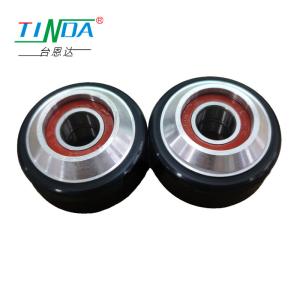 Quality Heavy Duty Shock Resistant Frictionless Rubber Wheel , Rubber Roller Wheel for Forklift Trucks wholesale