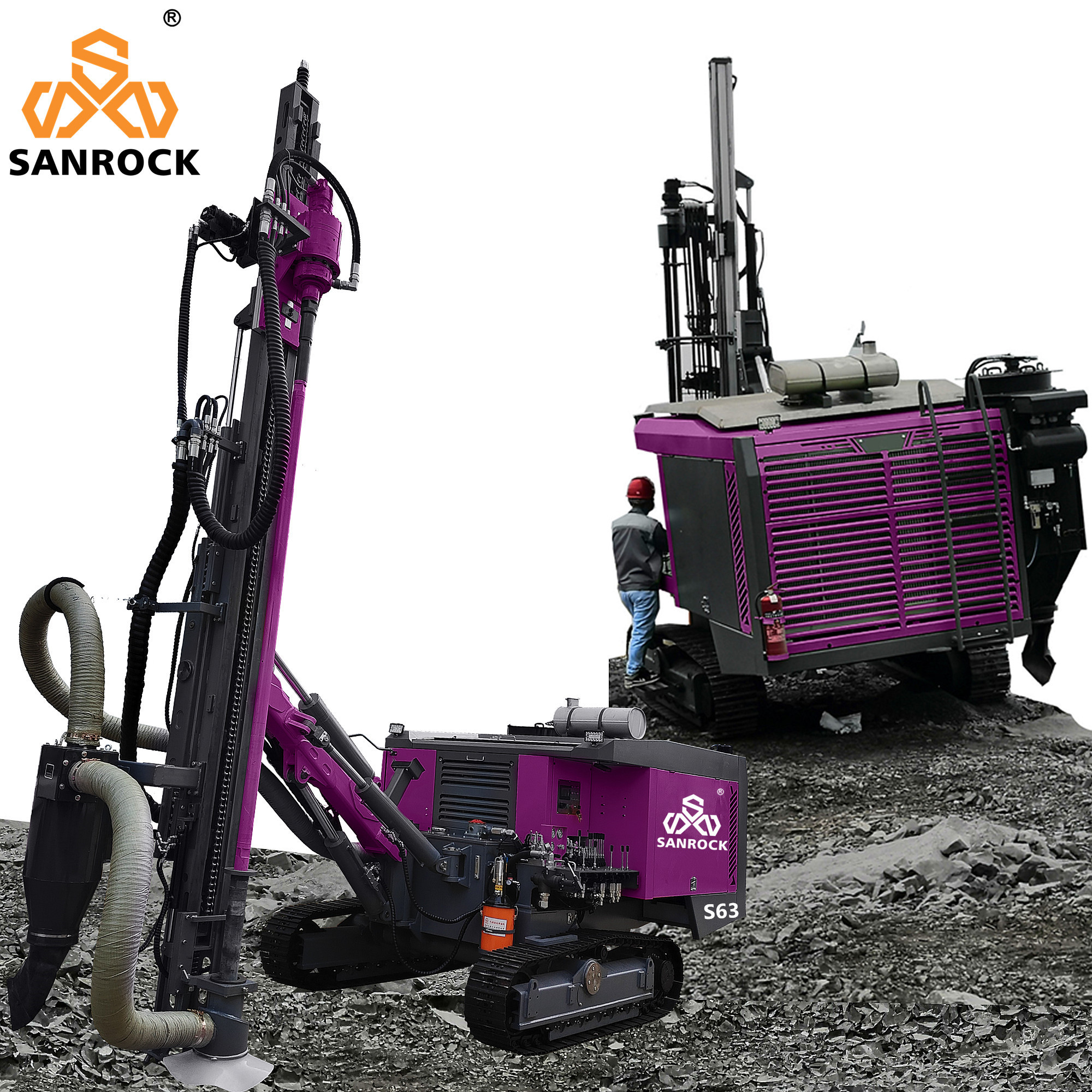 Integrated Blast Hole Drilling Machine Mining Hydraulic Diesel DTH Drilling Rig