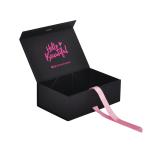 Black Hot Pink 2mm Thick Cardboard Matte Lamination Cardboard Wig Box For