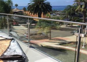 Quality Outdoor Terrace Stainless Steel Glass Balustrade 316SS Post Glass Railing Modern Design wholesale