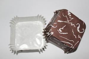 Quality Dark Brown PET film paper Square baking Cup/Paper Square Cake Cup Wholesales wholesale