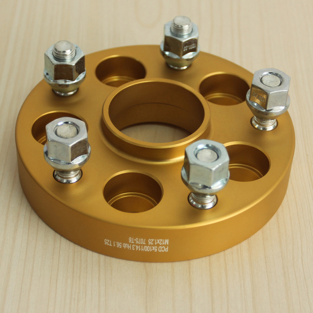 5x100 To 5x114.3 Forged Aluminum Hub Centric Wheel Adapter For SUBARU Gold Color
