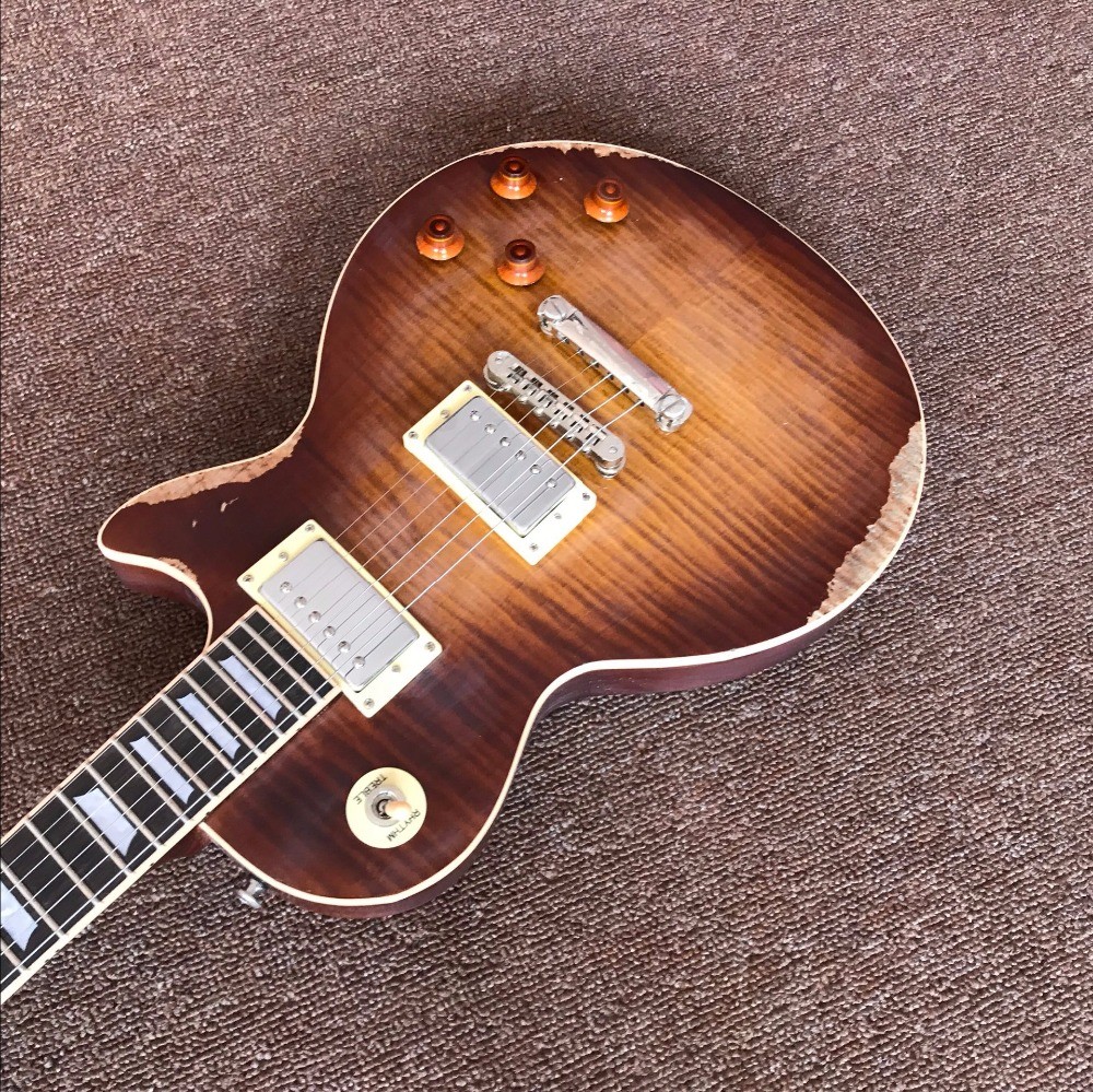 New style high-quality Custom Shop Limited Gibbons Pearly Gates Standard Relic LP Electric Guitar