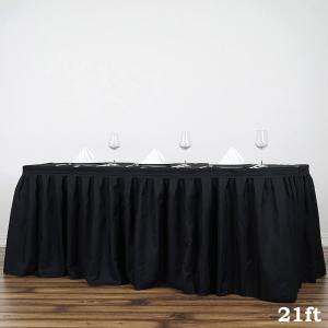 Quality KINSHUN Black Polyester Banquet Table Skirt Wedding Party Events Decorations wholesale