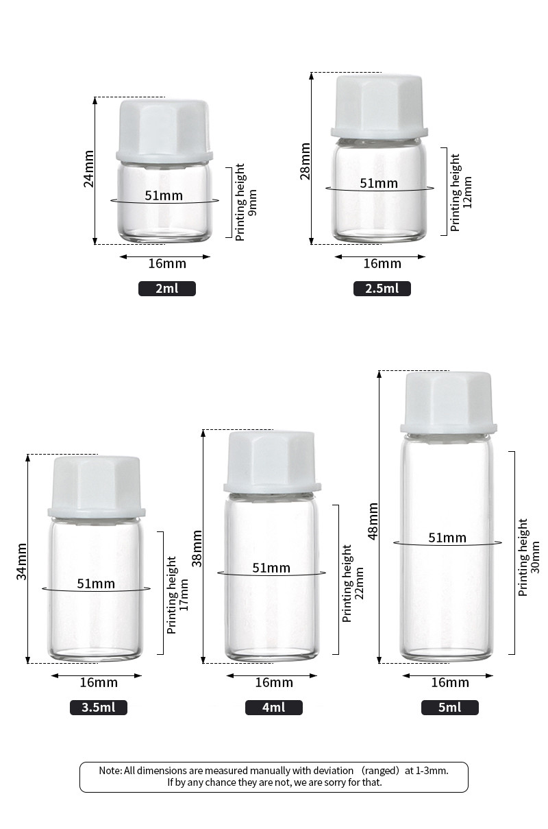 ODM Empty Plastic Screw Top Bottles 5ML Capacity Travel Size