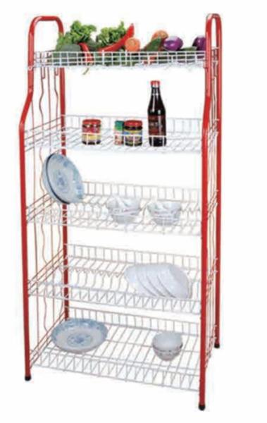 Cheap 4 Tier Standing Type Kitchen Dinner Plate Dish Rack Dish Drying Rack Plate Rack With U Net Shape Unfoldable Basket for sale