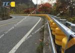 Steel Rolling Guardrail Barrier 76mm Post Diameter 2.5mm Panel 1.2m Height