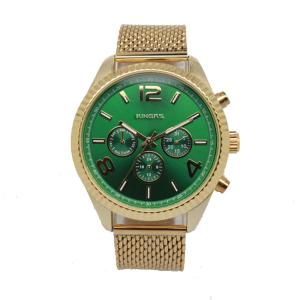 Quality Stainless Steel Mesh Band Alloy Wrist Watch Green Dial Elegant wholesale