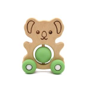 Quality Educational Organic Beech pantone Color Baby Rattle Set Animal Shape wholesale
