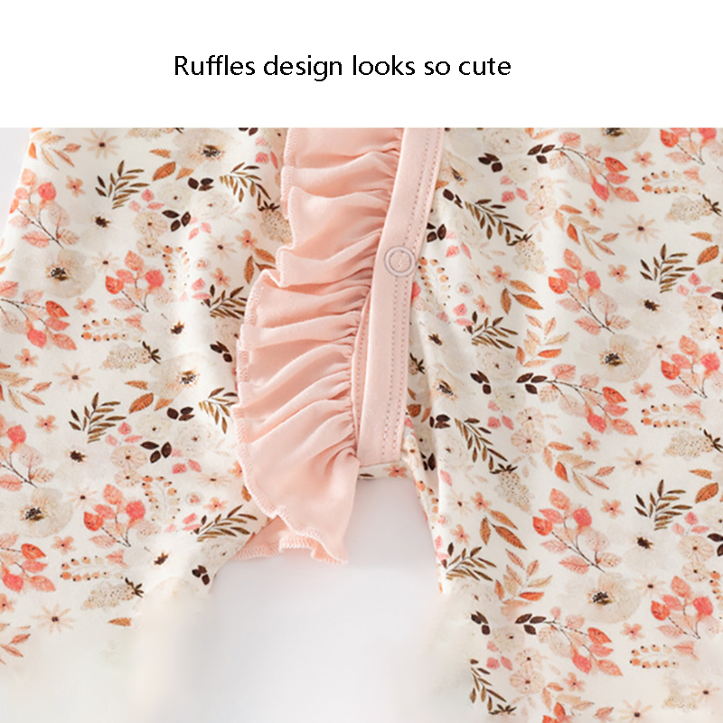 Factory Price bamboo Fabric baby rompers printed pajamas baby zipper snap rompers for summer