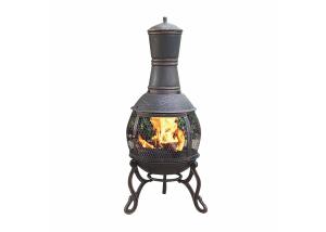 Quality Outdoor Antique Cast Iron Garden Chimney European / American Wood Burning Fireplace wholesale