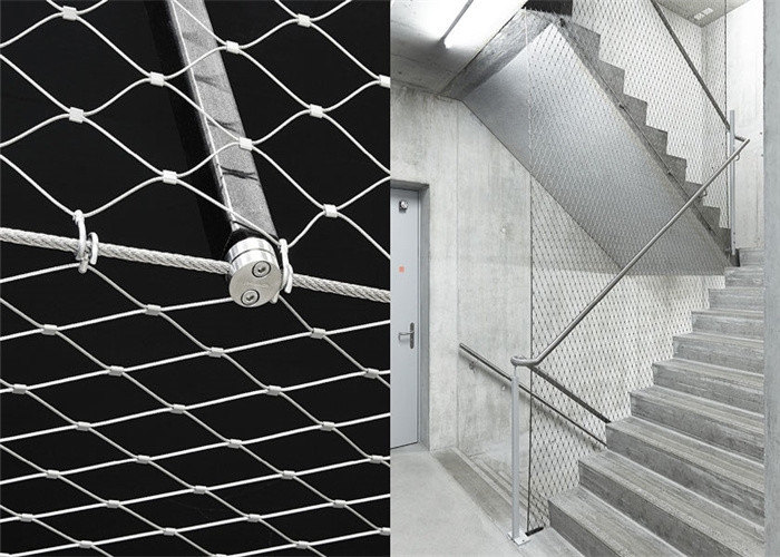 7 X 7 Light X Tend Cable Mesh 80x80mm / Architectural Stainless Steel Wire Rope Net