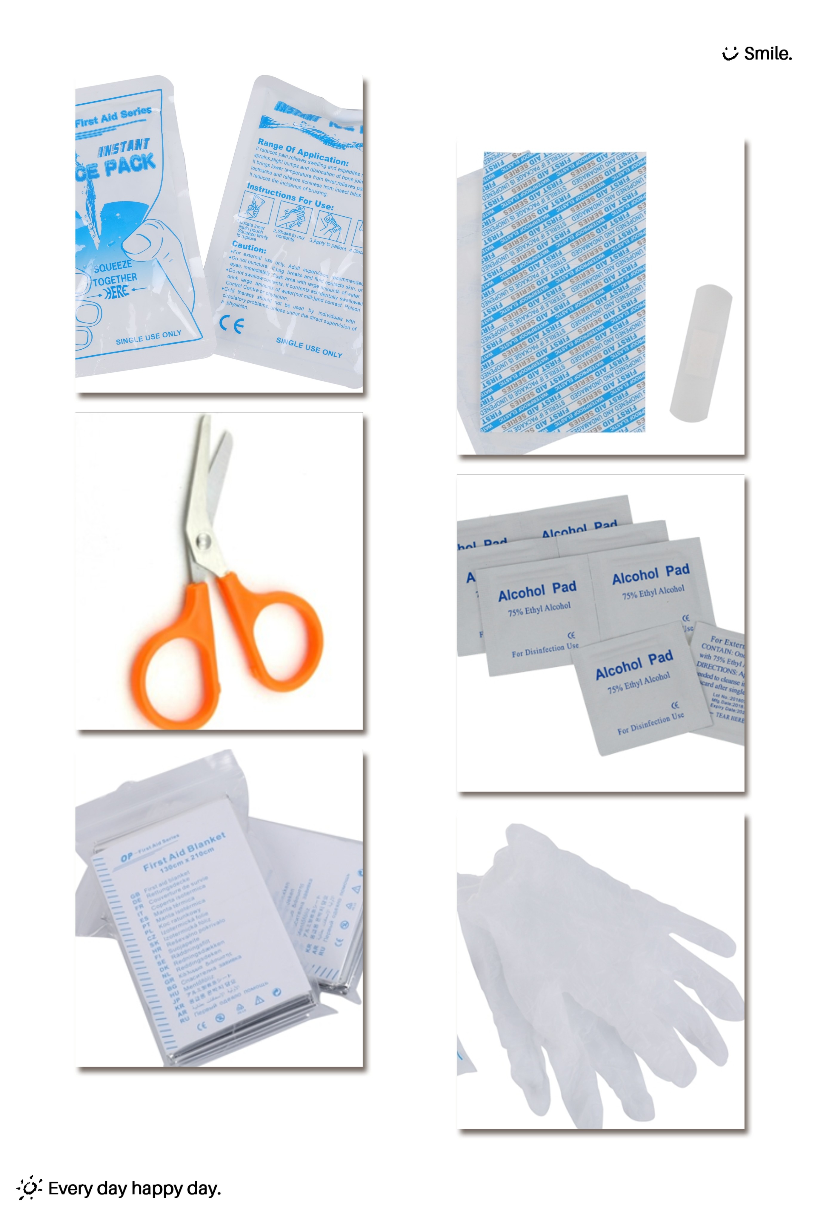 43.5cm Triangular Warming Travel First Aid Kit With Emergency Mylar Blanket 130*210cm Size