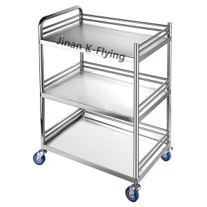 Quality 80*48cm Four Casters Medical Trolley Cart With Guardrails wholesale