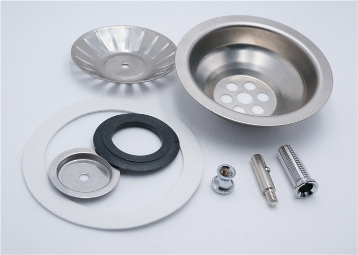 Circel Stlye Kitchen Sink Strainer Set OD 107 Mm 0.4 - 0.6mm Thickness
