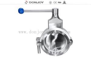 Quality Sanitary grade manual butterfly valve multi - position handle for powder wholesale
