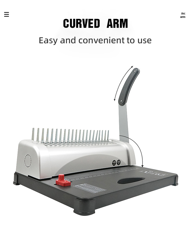 21 Holes Comb Book Binding Machine with Guaranteed Rubber Ring and Professional Design