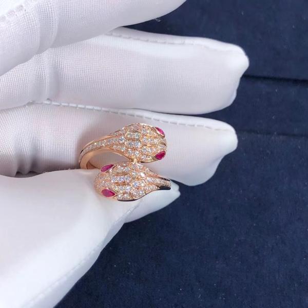 Bvl Serpenti Seduttori Ring High-End Fashion New Style 18K Gold Jewelry Natural