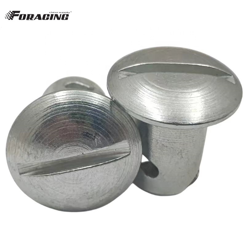 Universal Sprint Car Parts 7/16" * .500" Dome Head Quarter Turn Stud with Steel Dzus Fasteners