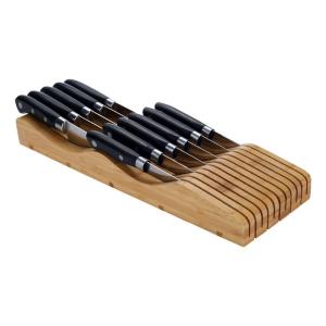 Quality Bamboo In-drawer Knife Block Storage Organizer Holder wholesale