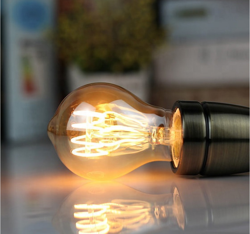 Amber Spiral LED Filament Bulb E26 E27 B22 Vintage Edison Light Bulbs Nipple 2W 4W