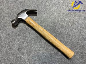 Quality 8OZ-24OZ Forged Steel Materials American Type Claw Hammer With Natural Color Wooden Handle wholesale