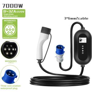 Quality Portable Electric Vehicle Charger 7KW 1 Phase 32A Fast Charging Station Type 2 European Standard CE wholesale