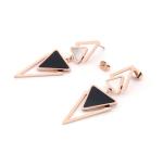Wholesale Fashion Jewelry Stainless Steel Rose Gold Earrings For Women Black