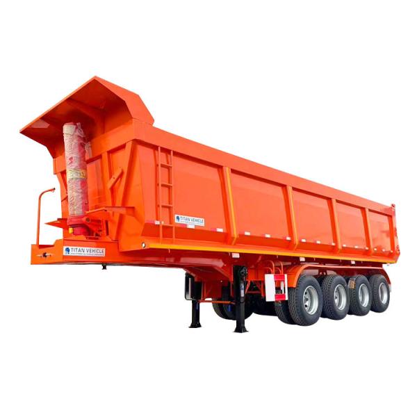 4 Axle 35 40 45 m3 Dump Semi Trailer Tipper Trailer Hydraulic Rear End Trailer