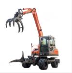 6.5 Ton Wood Loader Wheel Excavator With Log Grapple