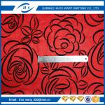 100% Polyester printed flocked sofa fabric