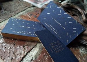 Quality Navy Blue Foil Edge Business Cards wholesale