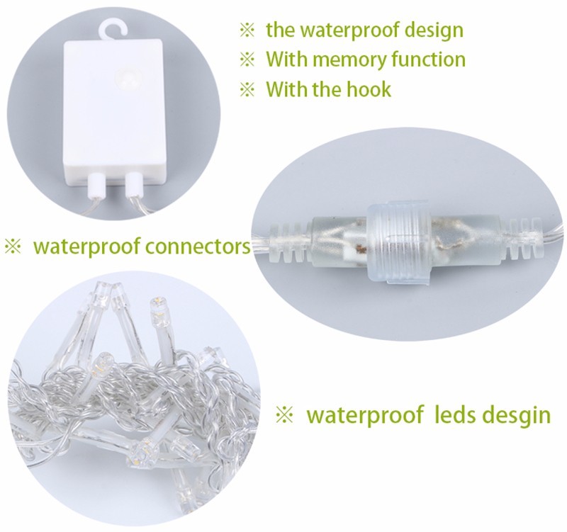 220V Wedding String Lights Christmas Light Garland 6x3m Length