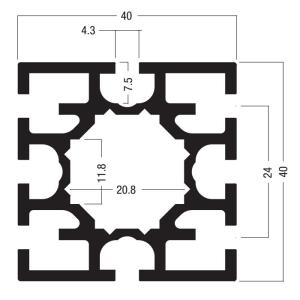Quality S208 Maxima System Square Extrusion40mm 8 grooves,Aluminium profile For Exhibition Stand wholesale