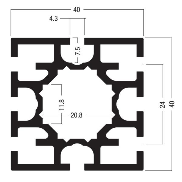 S208 Maxima System Square Extrusion40mm 8 grooves,Aluminium profile For