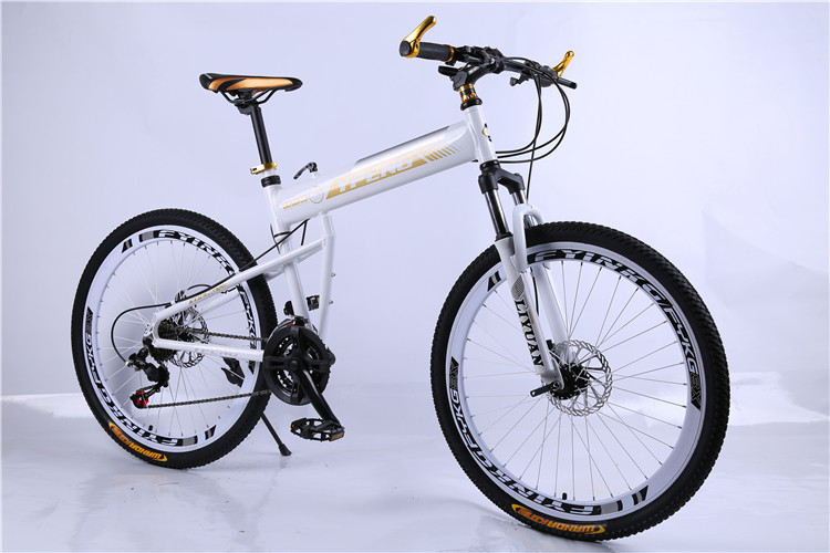 Hot sale OEM 36 spoke wheel 21 speed 40mm rim white aluminium alloy folding hummer mountain bike