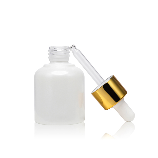 35ml OEM White Skin Care Bottle Glass Container With Dropper