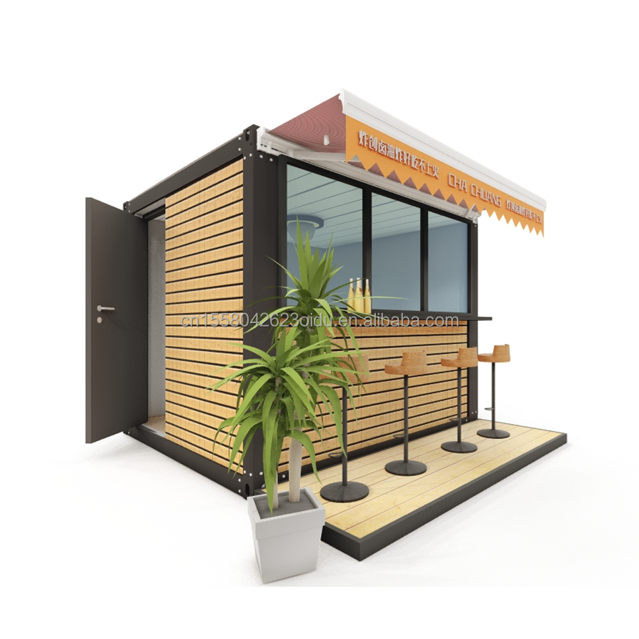 Mobile Steel Structure Wooden Shop Fast Selling Booth Direct Home Bar Coffee Shop