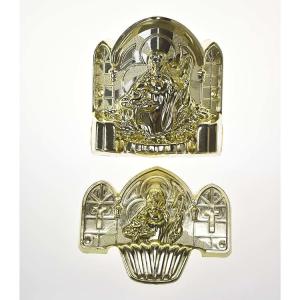Quality Luxury Design Coffin Ornaments / Coffin Corner ABS Material With Steel Bar Handle wholesale