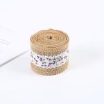 6.5cm Jute Burlap Ribbon Plain Satin Woven Edges 10 Yards Eco Friendly